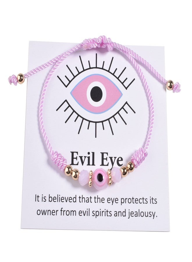 chorfla Evil Eye Bracelet For Women Teen Protection Bracelet Pink Knot Bracelet Ojo Anklet Gift String Rope Thread For Daughter Niece Granddaughter Friend Bff Good Luck Christmas - Image 1